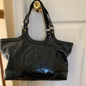 Tory Burch patent leather bombe tote